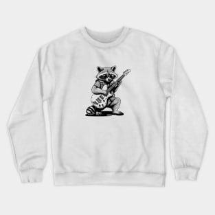 Racoon Playing Electric Guitar Crewneck Sweatshirt